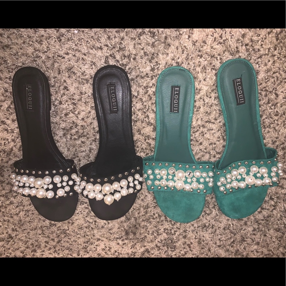 Eloquii pearl flat sandals.